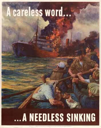 World War II Poster "A Careless Word...."